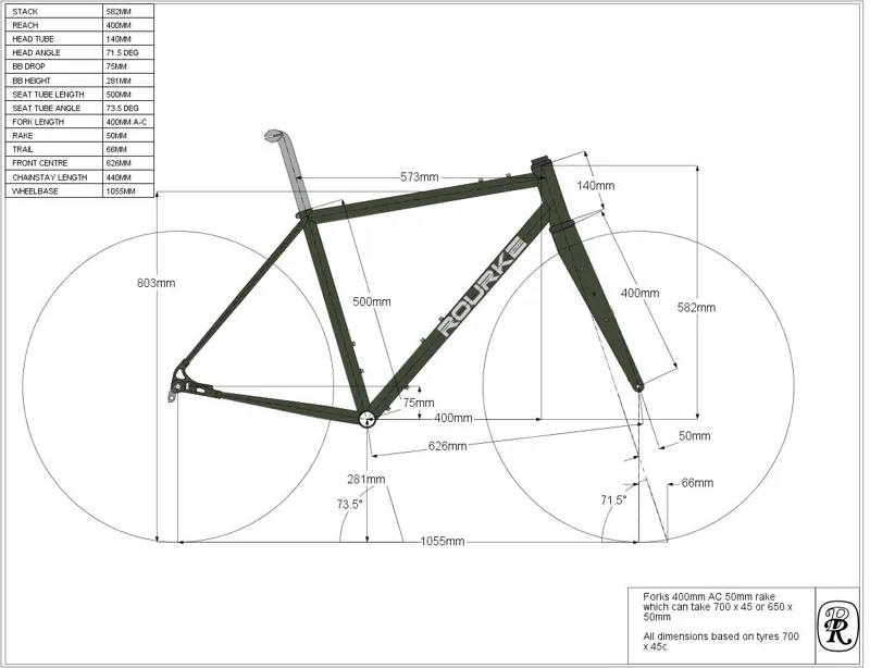 Rourke 853 Gravel Bike 56cm Large Graveller in Olive-2
